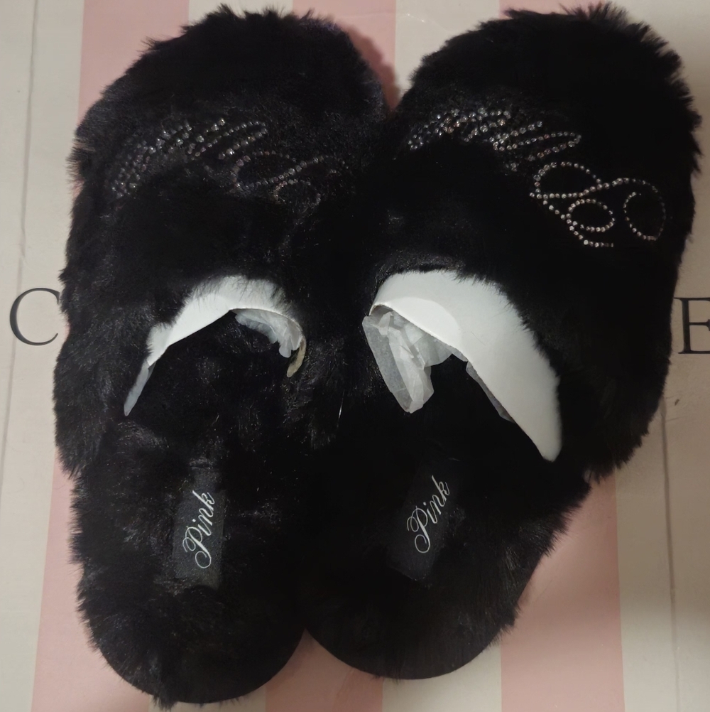 Victoria's Secret PINK Faux Fur Slipper Size Large NWT - Picture 5 of 9